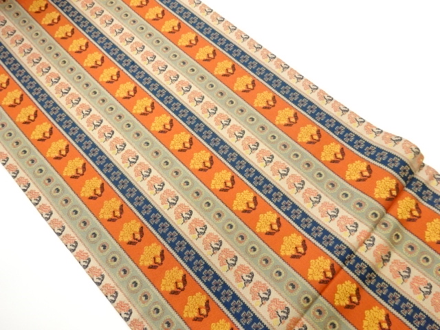 JAPANESE NAGOYA OBI / WOVEN FLOWERS